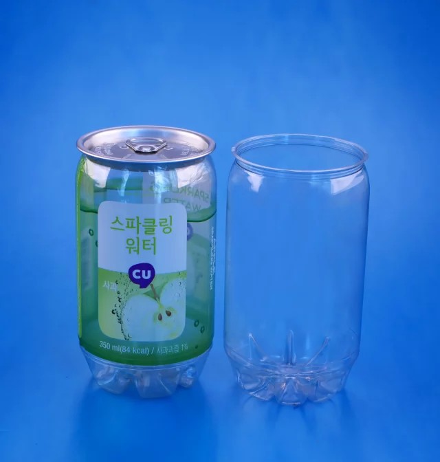 Plastic canister with aluminum easy open lid seamer