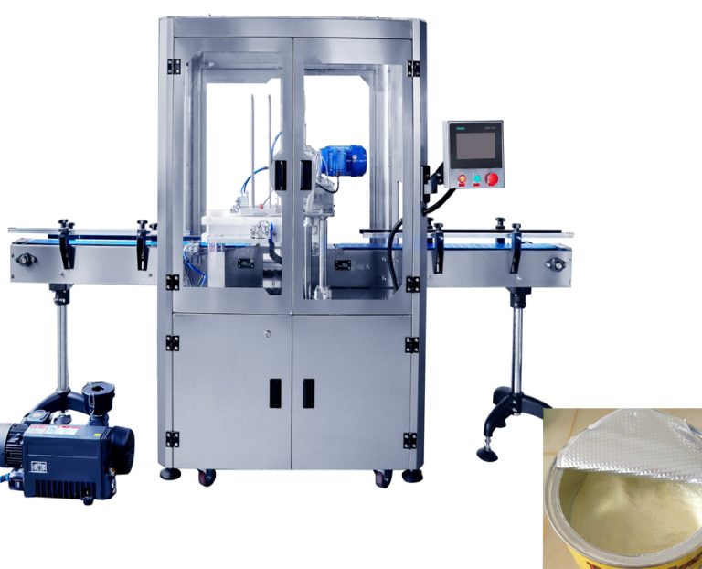 3% Residual Oxygen Automatic Canned Milk Powder Vacuum Nitrogen Filling Sealing Machine